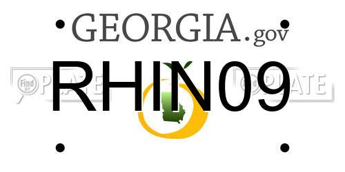 RHIN09 Georgia License Plate
