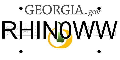RHIN0WW Georgia License Plate