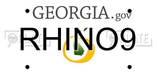 RHINO9 Georgia License Plate