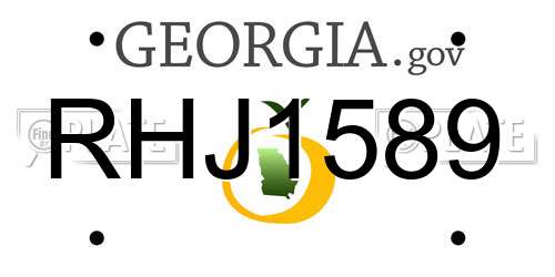 RHJ1589 Georgia License Plate