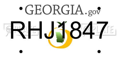 RHJ1847 Georgia License Plate