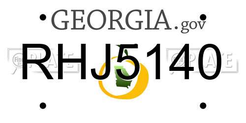 RHJ5140 Georgia License Plate
