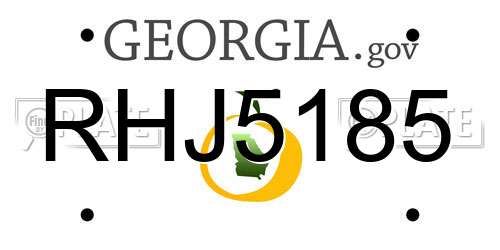 RHJ5185 Georgia License Plate
