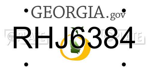 RHJ6384 Georgia License Plate
