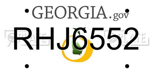 RHJ6552 Georgia License Plate