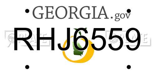 RHJ6559 Georgia License Plate