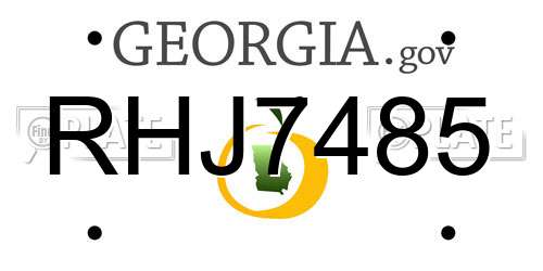 RHJ7485 Georgia License Plate
