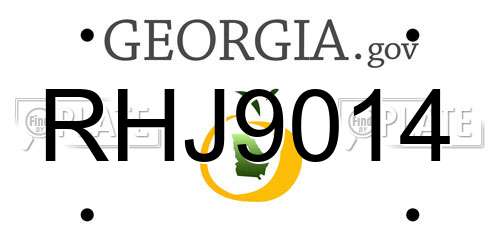 RHJ9014 Georgia License Plate