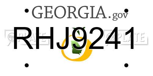 RHJ9241 Georgia License Plate