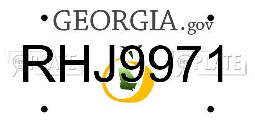 RHJ9971 Georgia License Plate
