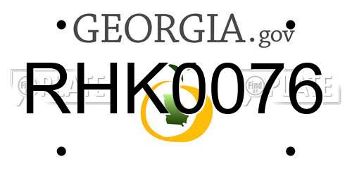 RHK0076 Georgia License Plate