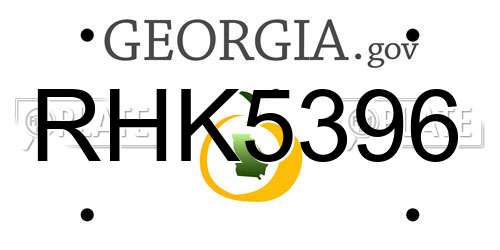 RHK5396 Georgia License Plate
