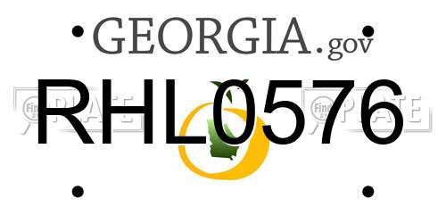RHL0576 Georgia License Plate