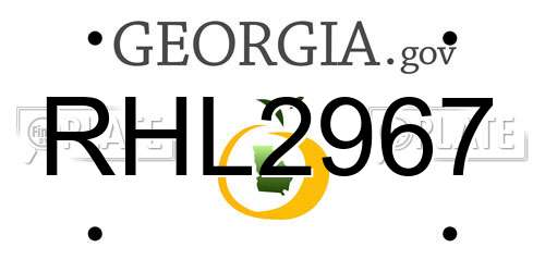 RHL2967 Georgia License Plate
