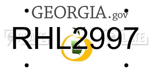 RHL2997 Georgia License Plate