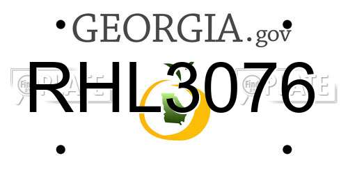 RHL3076 Georgia License Plate