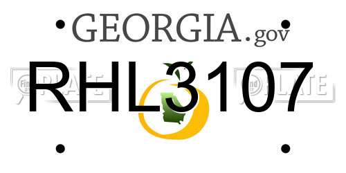 RHL3107 Georgia License Plate