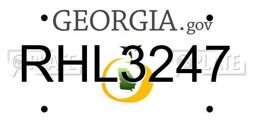 RHL3247 Georgia License Plate