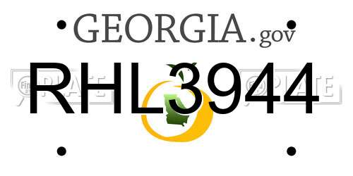 RHL3944 Georgia License Plate