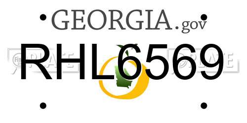 RHL6569 Georgia License Plate