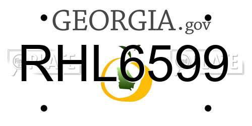 RHL6599 Georgia License Plate