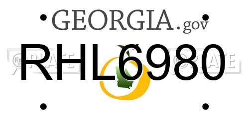 RHL6980 Georgia License Plate