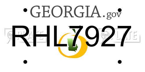 RHL7927 Georgia License Plate