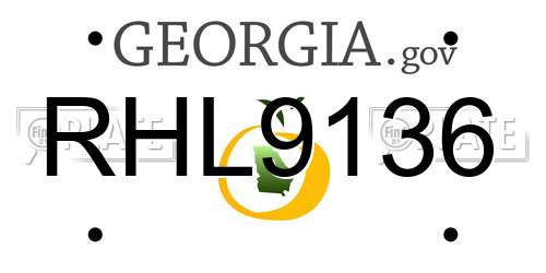 RHL9136 Georgia License Plate