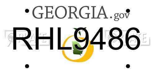 RHL9486 Georgia License Plate