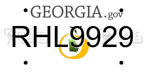 RHL9929 Georgia License Plate