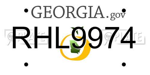 RHL9974 Georgia License Plate