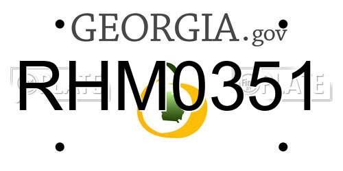 RHM0351 Georgia License Plate