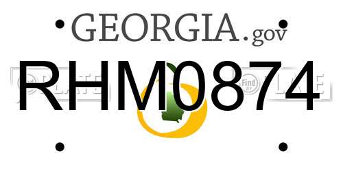RHM0874 Georgia License Plate