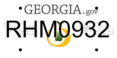 RHM0932 Georgia License Plate