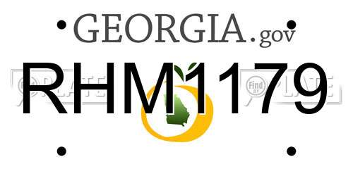 RHM1179 Georgia License Plate