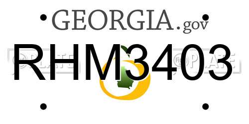 RHM3403 Georgia License Plate