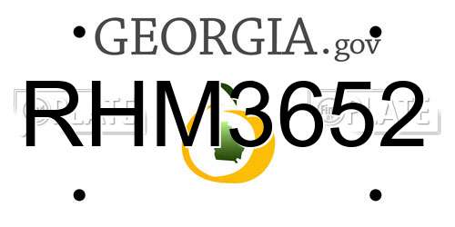 RHM3652 Georgia License Plate