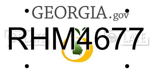 RHM4677 Georgia License Plate
