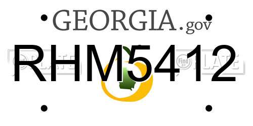 RHM5412 Georgia License Plate