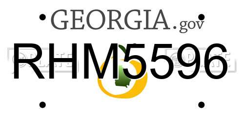 RHM5596 Georgia License Plate