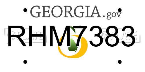 RHM7383 Georgia License Plate