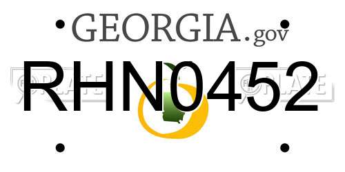 RHN0452 Georgia License Plate