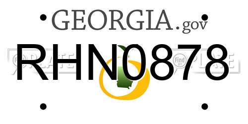RHN0878 Georgia License Plate