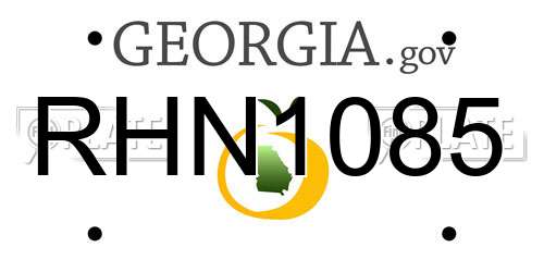 RHN1085 Georgia License Plate