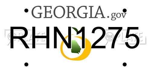 RHN1275 Georgia License Plate