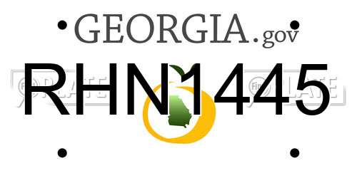 RHN1445 Georgia License Plate