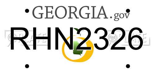 RHN2326 Georgia License Plate