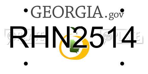 RHN2514 Georgia License Plate