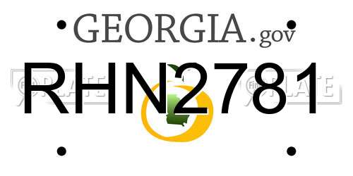 RHN2781 Georgia License Plate
