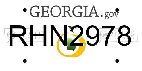 RHN2978 Georgia License Plate